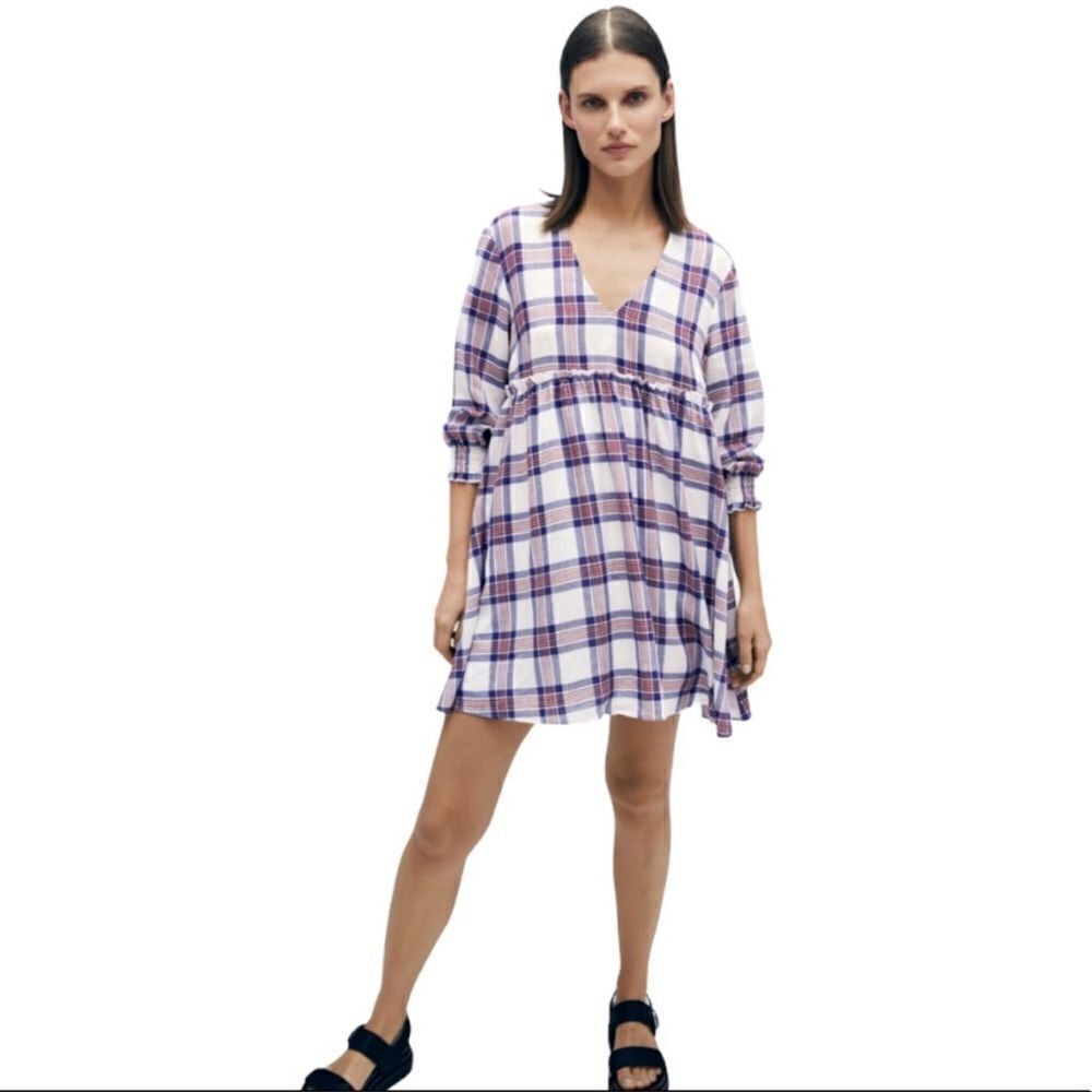 ZARA PLAID MINI DRESS